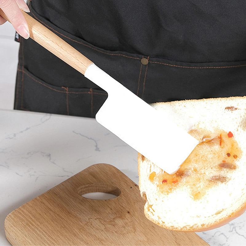 High Quality Nonstick Heat Resistant Silicone Cake Cream Spatula baking accessories silicone spatula with wooden handle